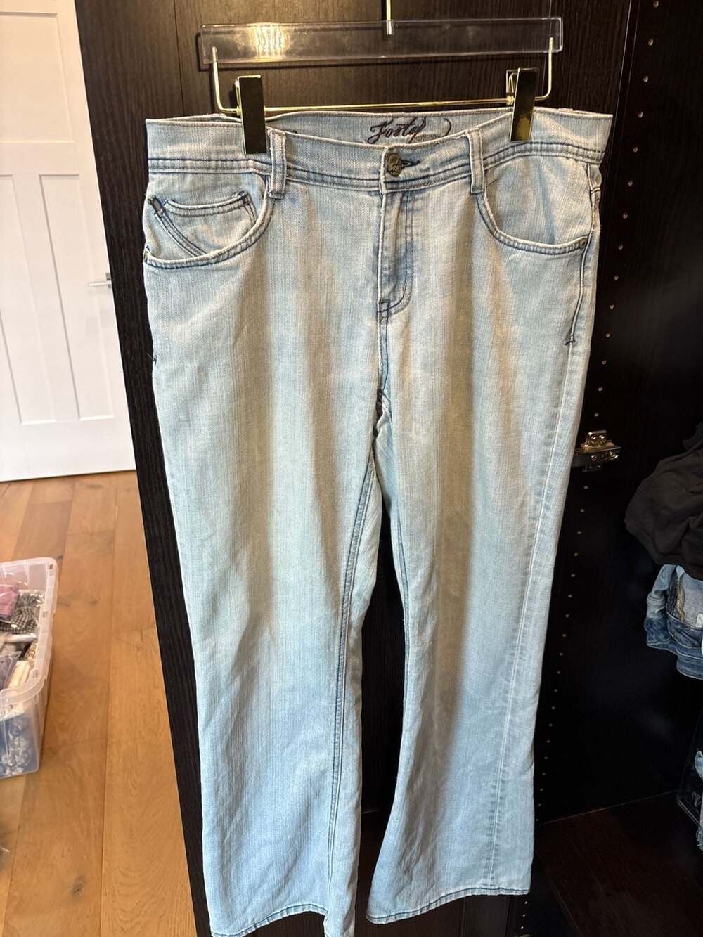 Foster Jeans Co. Light Wash Bootcut Jeans with Flap Pockets Size 10